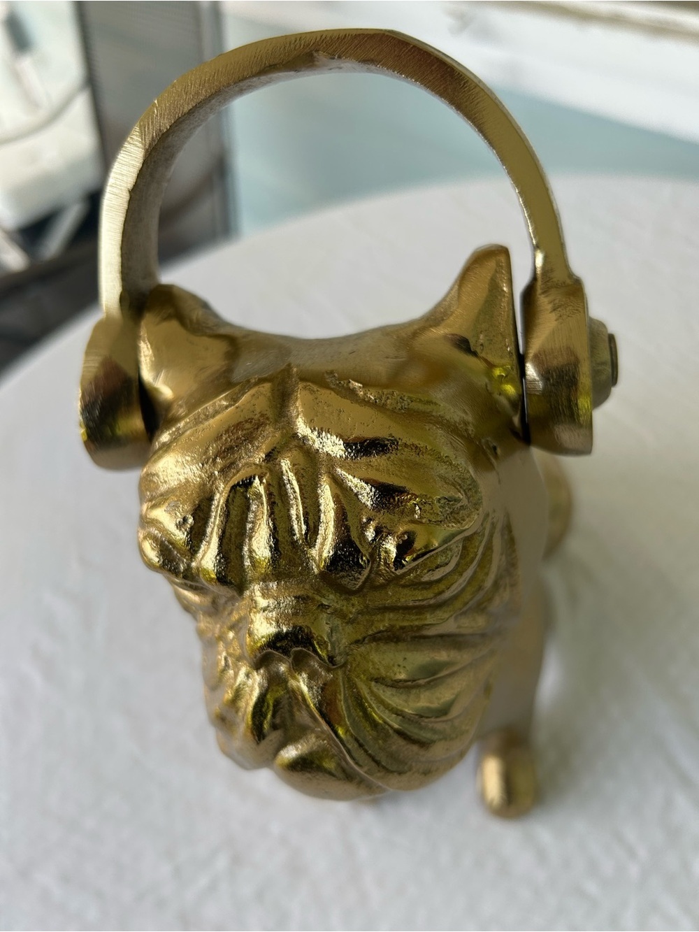 NEW Z Gallery Rare Bulldog Gold Color With Headphones No Longer In Production. - Picture 6 of 8